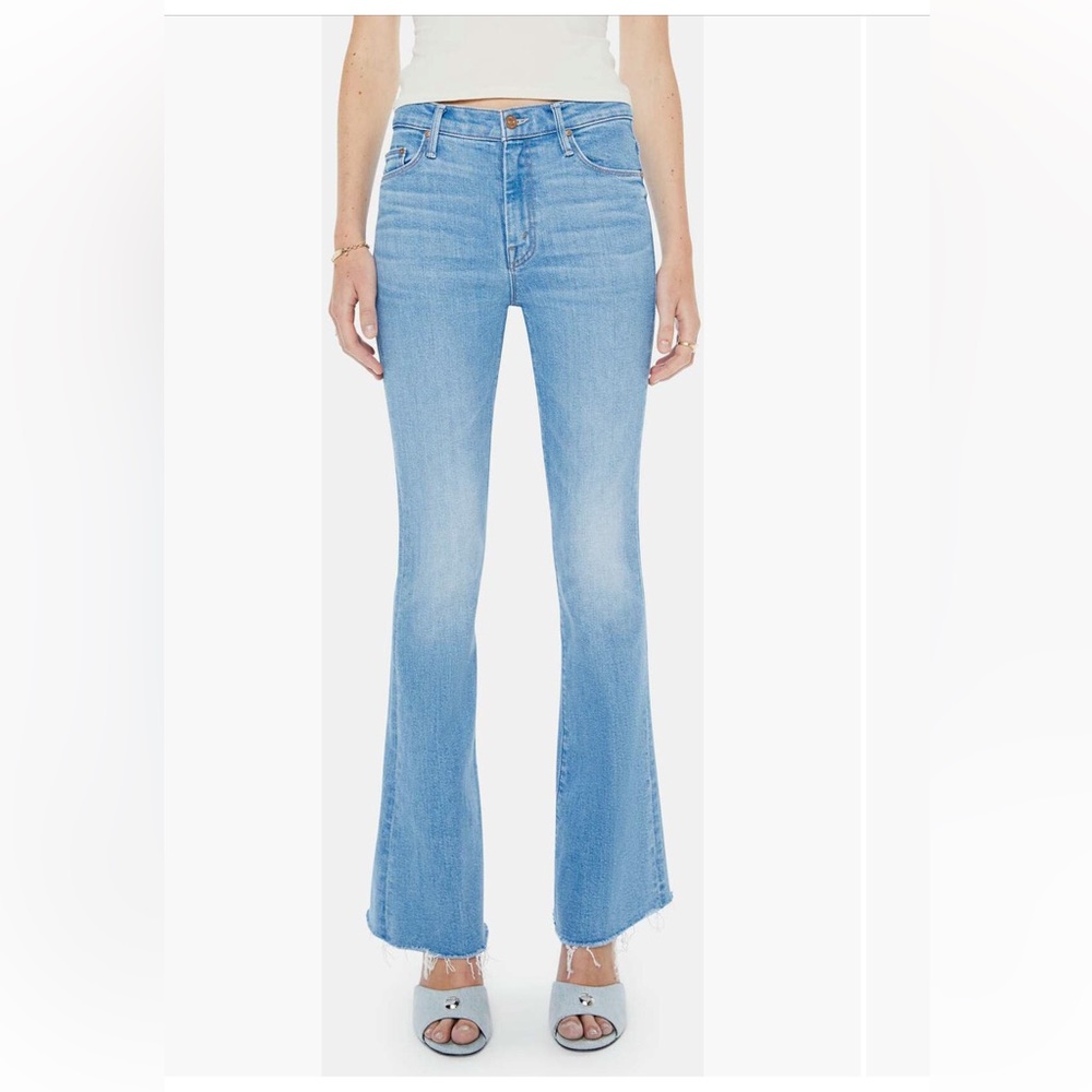 nwt mother fray hem flare jean